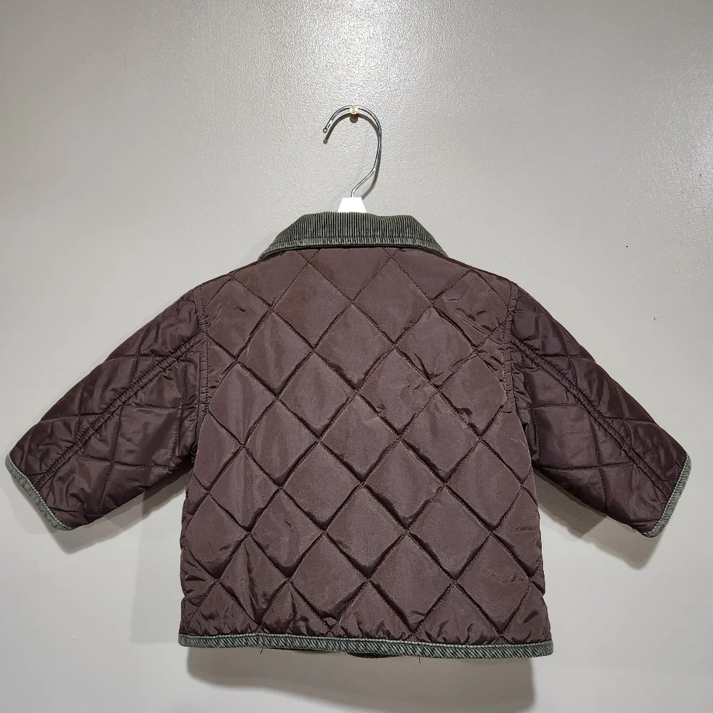 Gymboree Cozy Quilted Jacket With Corduroy Trim&Some Fleece Lining Size 6-12mos.